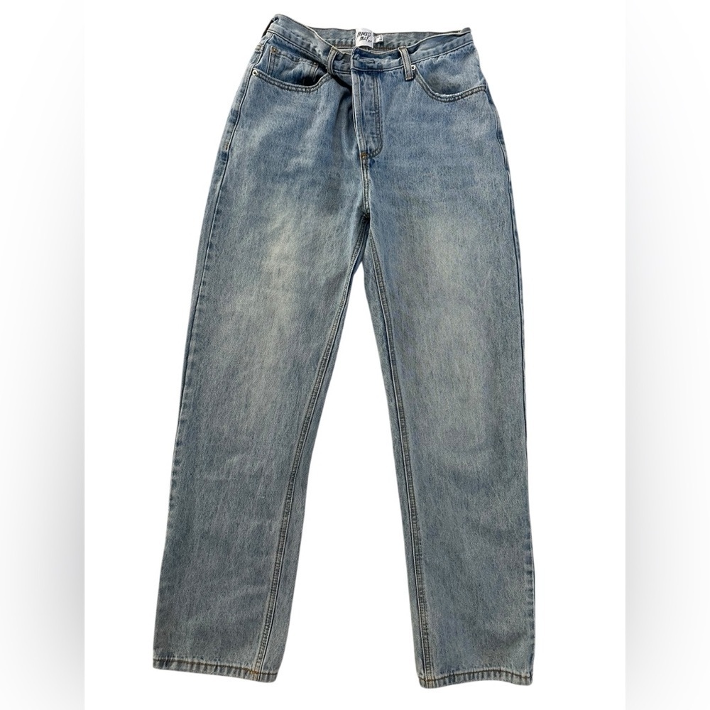 Princess Polly Jeans Women's 6 Blue High Rise Button Fly Mom Cotton Denim